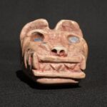🗿 Title:Ancient Chavín Jaguar Head Sculpture – Quartz-Granite with Sodalite Inlays – Ritual Artifact from Pre-Columbian Peru - Imagen 5