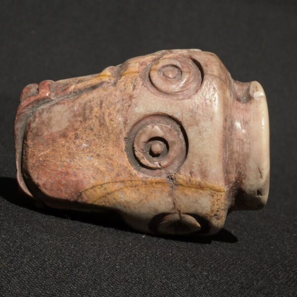 🗿 Title:Pre-Columbian Chavín Jaguar Head Sculpture – Quartz-Granite with Emerald Eye Inlay – Ancient Ritual Artifact from Peru - Imagen 7