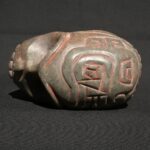 🏷️Granite Skull Sculpture 1600g – Two-Headed Serpent & Feline Motif, Hand Carved - Imagen 5