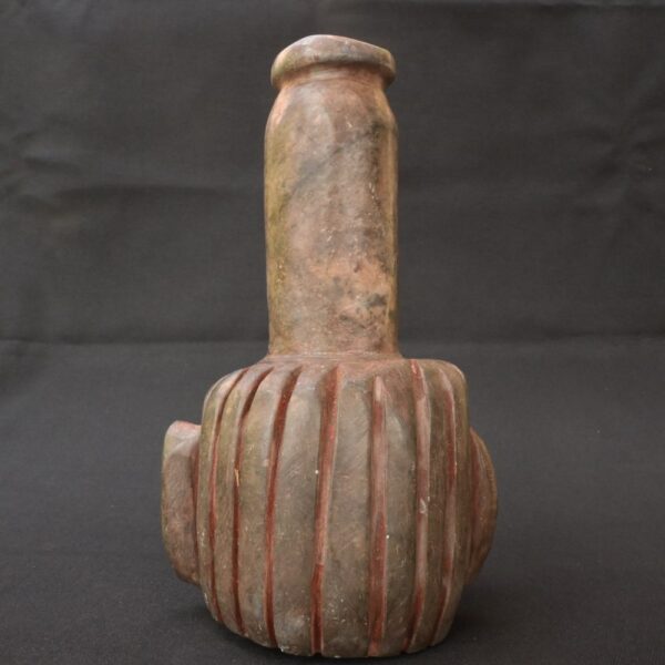 🏷️Chavín Granite Ritual Bottle 2001g – Feline Face, Pre-Columbian Style Sculpture - Imagen 3