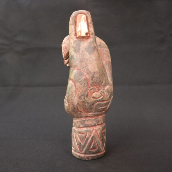 🏷️Moche Ritual Stone Hand 2000g – Inlaid Shell, Serpent Motifs, Turquoise Sculpture - Imagen 2
