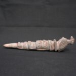🏷️Condor Ritual Scepter 800g – Granite & Quartz, Feline Figure, Turquoise Inlays