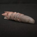 🏷️Condor Ritual Scepter 600g – Granite Stone, Turquoise Eyes, Seated Figure Carving - Imagen 7