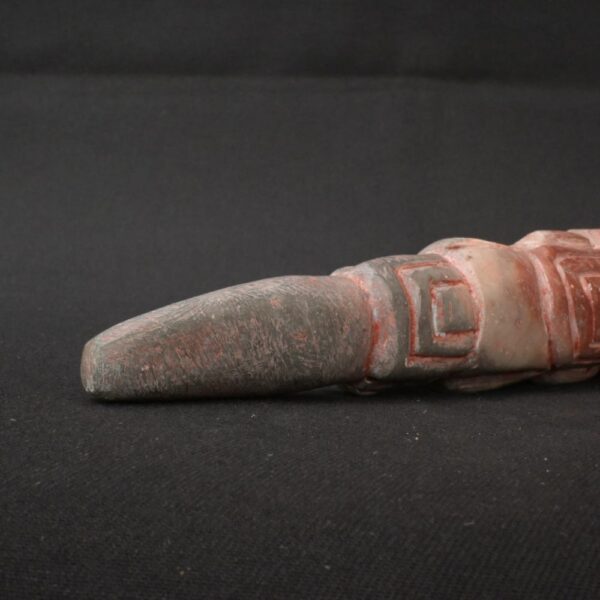🏷️Condor Ritual Scepter 600g – Granite Stone, Turquoise Eyes, Seated Figure Carving - Imagen 8