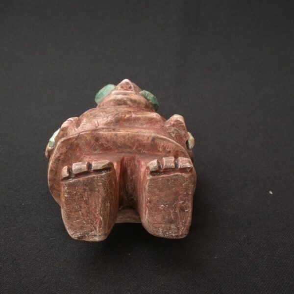 🏷️Alien Figure Paracas Style 1000g – Granite Sculpture with Sodalite & Turquoise Inlay - Imagen 7