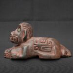 Moche Ritual Monkey Vessel Granite Stone Inlaid Turquoise PreColumbian Art