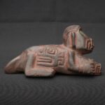 Moche Ritual Monkey Vessel Granite Stone Inlaid Turquoise PreColumbian Art - Imagen 3