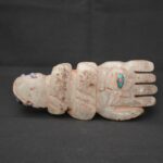 Moche Quartz Ritual Hand Sculpture Inlay Obsidian Amethyst Turquoise Art - Imagen 3