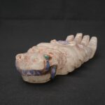 Moche Quartz Ritual Hand Sculpture Inlay Obsidian Amethyst Turquoise Art - Imagen 6
