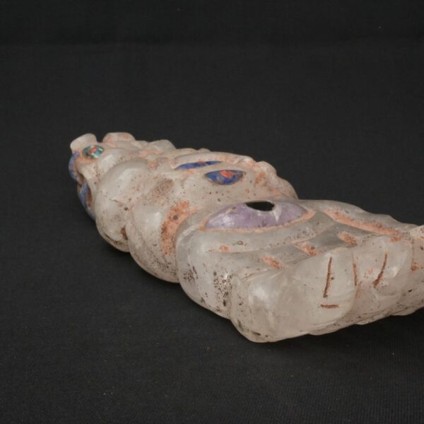 Moche Quartz Ritual Hand Sculpture Inlay Obsidian Amethyst Turquoise Art - Imagen 9