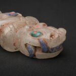 Moche Quartz Ritual Hand Sculpture Inlay Obsidian Amethyst Turquoise Art - Imagen 11