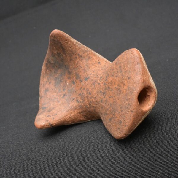 Nazca ceramic bird whistle with painted feather motifs - Imagen 8