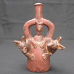 🟩Sican Ritual Bottle with Two Felines – Pre-Columbian Ceramic Artifact