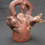 🟩Sican Ritual Bottle with Two Felines – Pre-Columbian Ceramic Artifact - Imagen 6