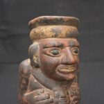 🟩Tiahuanaco Ritual Vessel – Chubby Man with Giant Toad on Back - Imagen 6