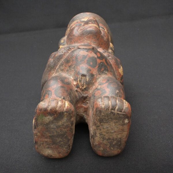 🟩Tiahuanaco Ritual Vessel – Chubby Man with Giant Toad on Back - Imagen 11