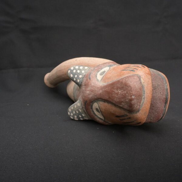 🟩Moche Ritual Fox Horn – Pre-Columbian Ceramic Trumpet Instrument - Imagen 2