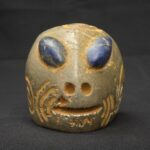 Handcrafted Pyrite Alien Head – Cosmic Reflection and Decor Piece