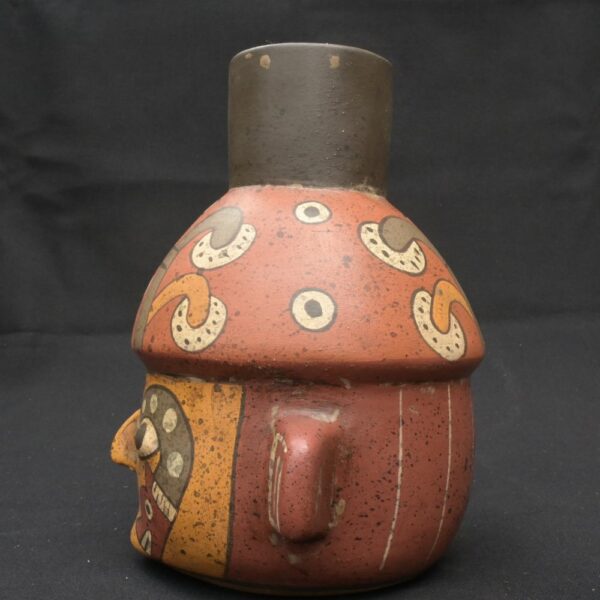 🟩Paracas Ritual Bottle – Ceramic Vessel with Double Serpent - Imagen 2