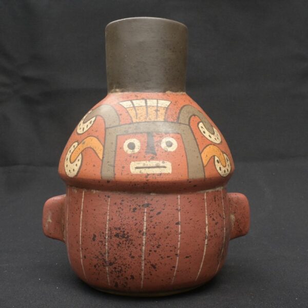 🟩Paracas Ritual Bottle – Ceramic Vessel with Double Serpent - Imagen 3