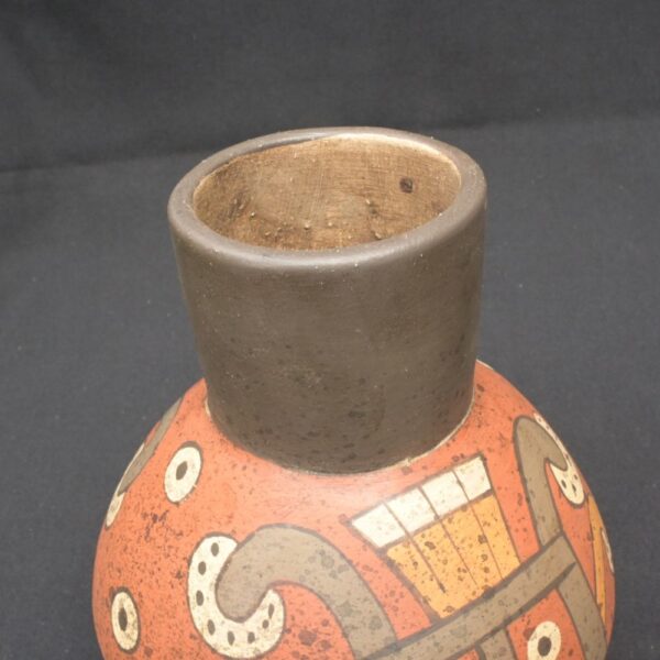 🟩Paracas Ritual Bottle – Ceramic Vessel with Double Serpent - Imagen 6