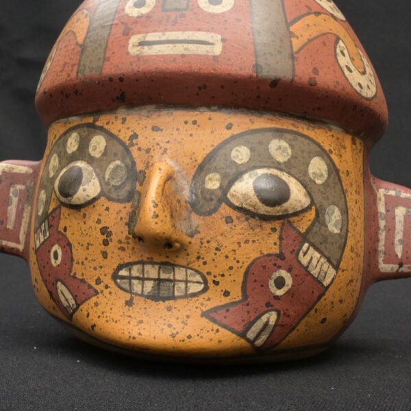 🟩Paracas Ritual Bottle – Ceramic Vessel with Double Serpent - Imagen 9