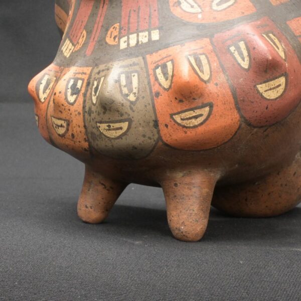 Nazca Ritual Bird Vessel with 9 Faces – Pre-Columbian Ceramic Artifact - Imagen 10