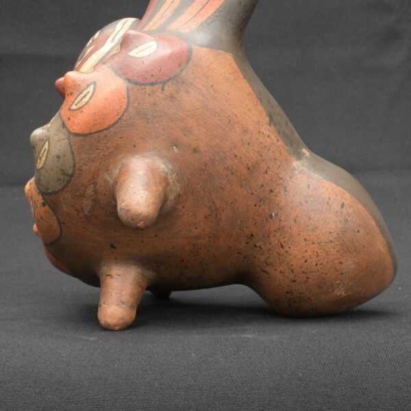 Nazca Ritual Bird Vessel with 9 Faces – Pre-Columbian Ceramic Artifact - Imagen 13