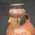 Paracas Ritual Bottle – Man Figure with Mythical Creatures Design - Imagen 9