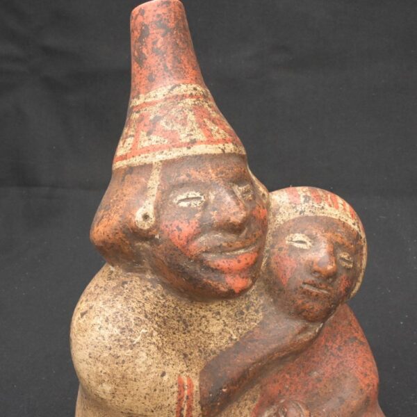 Moche Intimate Couple Vessel – Pre-Columbian Ceramic Ritual Piece - Imagen 5