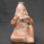 Moche Musician Figurine – Pre-Columbian Ceramic with Antara Flute