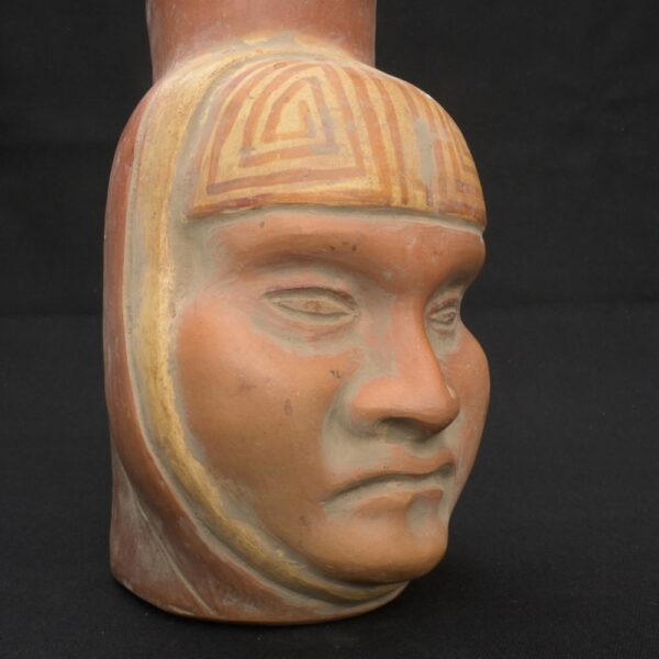 Moche Portrait Vessel – Pre-Columbian Ceramic with Ritual Expression - Imagen 6