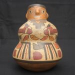 🔷Nasca Ceramic Bottle – Pre-Columbian Woman Motif, Artifact from Peru