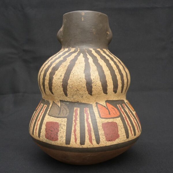 🔷Nasca Ceramic Bottle – Pre-Columbian Woman Motif, Artifact from Peru - Imagen 3