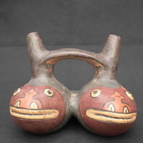 🎨 Double-Spout Nazca Bottle – Stylized Fish Motif - Imagen 7