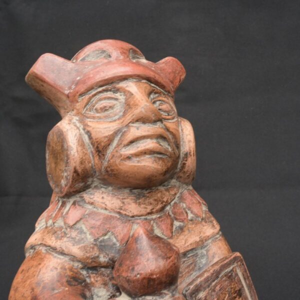 ⚔️ Moche Warrior Figurine – Ceramic Ritual Sculpture from Ancient Peru - Imagen 7