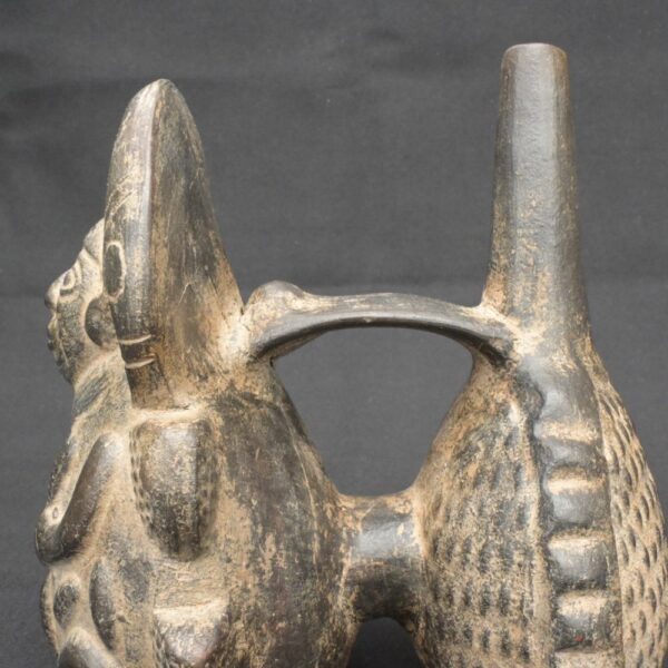 🌽 Moche Whistling Vessel – Andean Corn Spirit Ceramic Flute Sculpture - Imagen 7