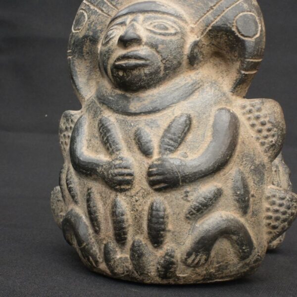 🌽 Moche Whistling Vessel – Andean Corn Spirit Ceramic Flute Sculpture - Imagen 8