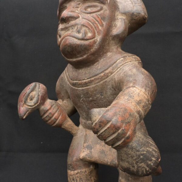 🛡️ Moche Warrior-Priest Figurine – Fierce Handcrafted Ritual Sculpture - Imagen 9