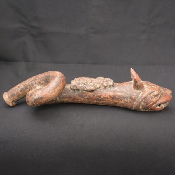 🎺 Moche Feline Trumpet – Curved Ritual Ceramic Wind Instrument - Imagen 5
