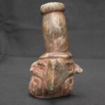 Chavín Stone Bottle with Two-Faced Feline-Human Ritual Head Design - Imagen 2