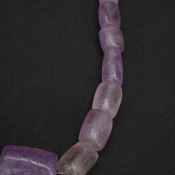 Collar Moche-Chavín con cuentas de piedra amatista precolombino - Imagen 6
