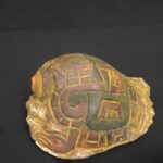 Pre-Columbian Chavín Pututu Shell with Inlaid Stones and Ritual Engravings