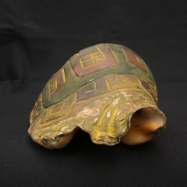 Pre-Columbian Chavín Pututu Shell with Inlaid Stones and Ritual Engravings - Imagen 3
