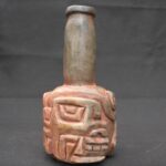 Chavín Granite Ritual Bottle – Twin Feline Faces, Quartz Veins, Hand-Carved