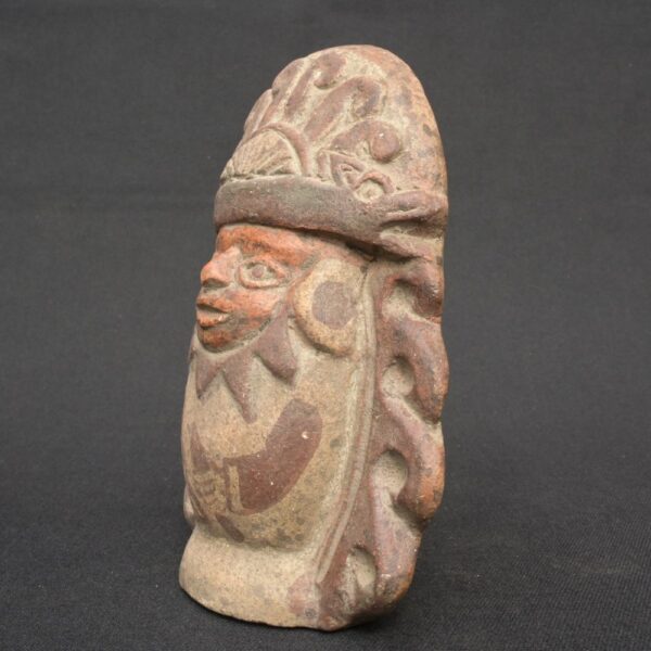 Ancient Moche Whistle – Priest Figure, Handcrafted Pre-Columbian Artifact - Imagen 2