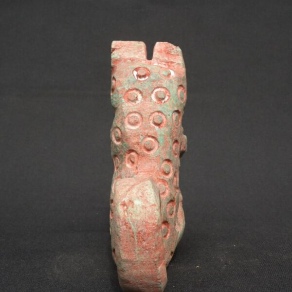 Moche Stone Feline Figure Holding Head – Pre-Columbian Ritual Sculpture - Imagen 3