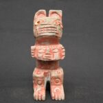 Moche Stone Feline Figure Holding Head – Pre-Columbian Ritual Sculpture - Imagen 5
