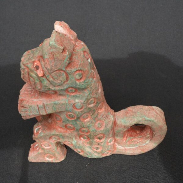 Moche Stone Feline Figure Holding Head – Pre-Columbian Ritual Sculpture - Imagen 6