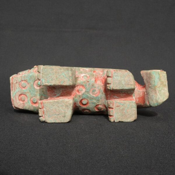 Moche Turquoise Stone Jaguar with Spondylus and Blue Gem Inlays - Imagen 7